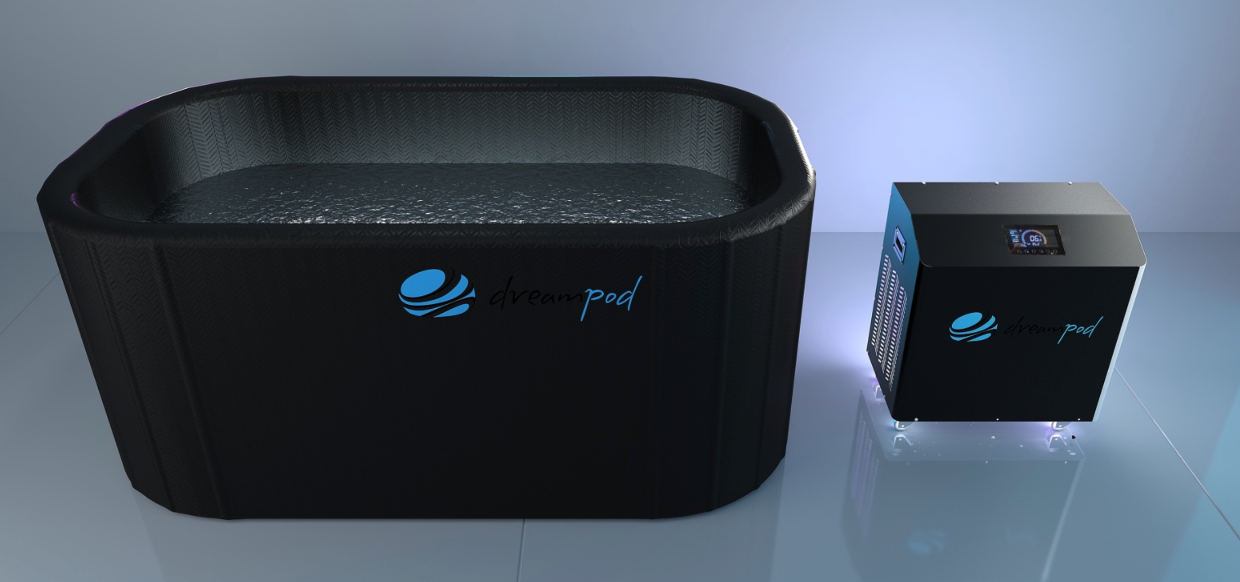 Dreampod Cold Plunge Barrel FLEX with Chiller In Black
