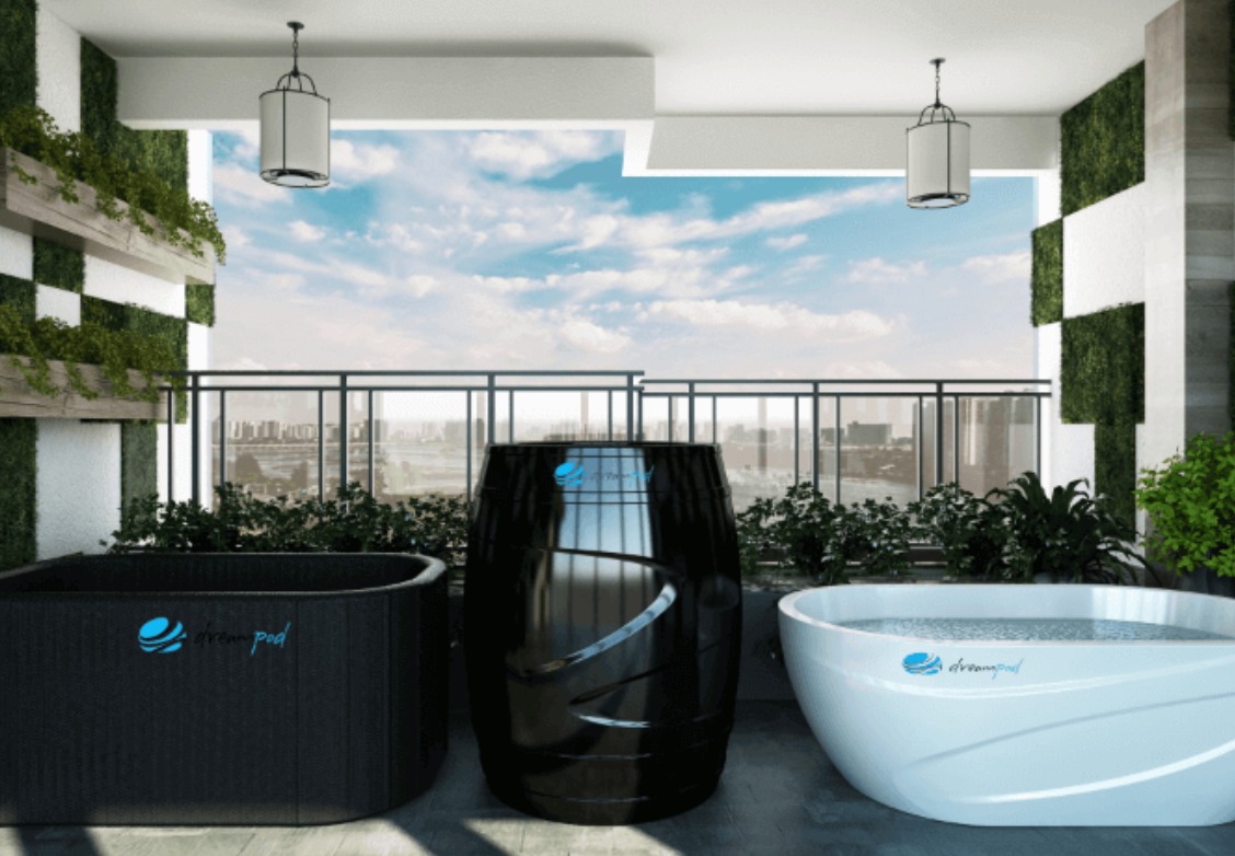 Dreampod Cold Plunge Barrel FLEX with Chiller In Black