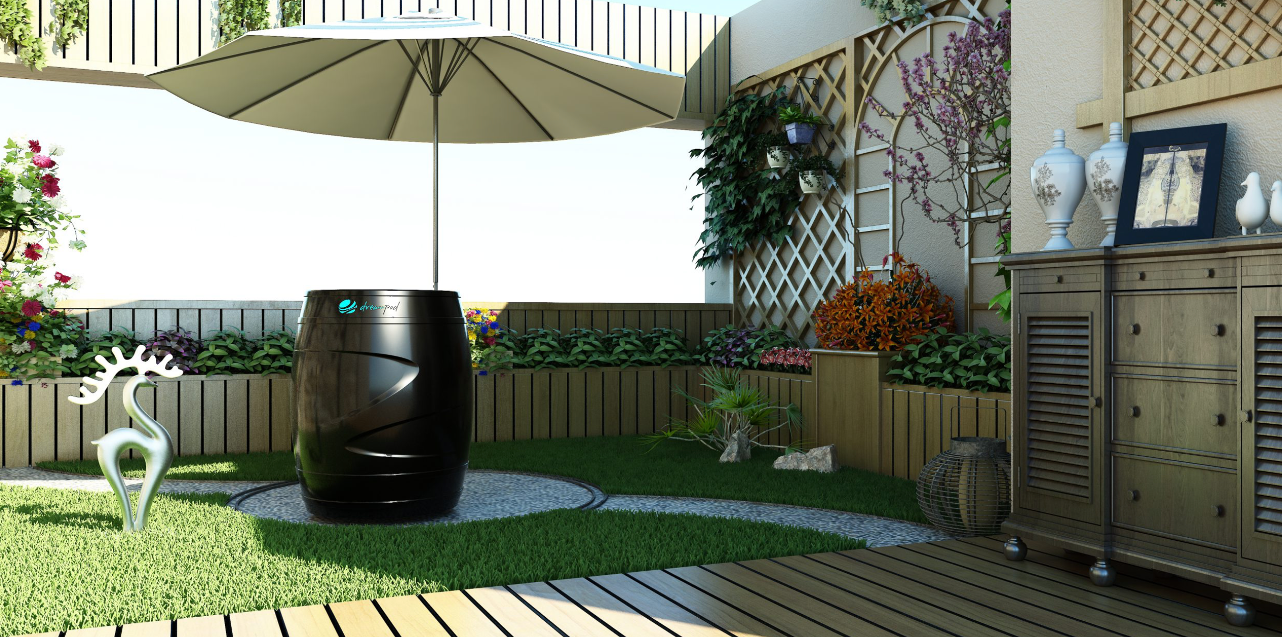 DreamPod Cold Plunge Barrel with Chlller in Black