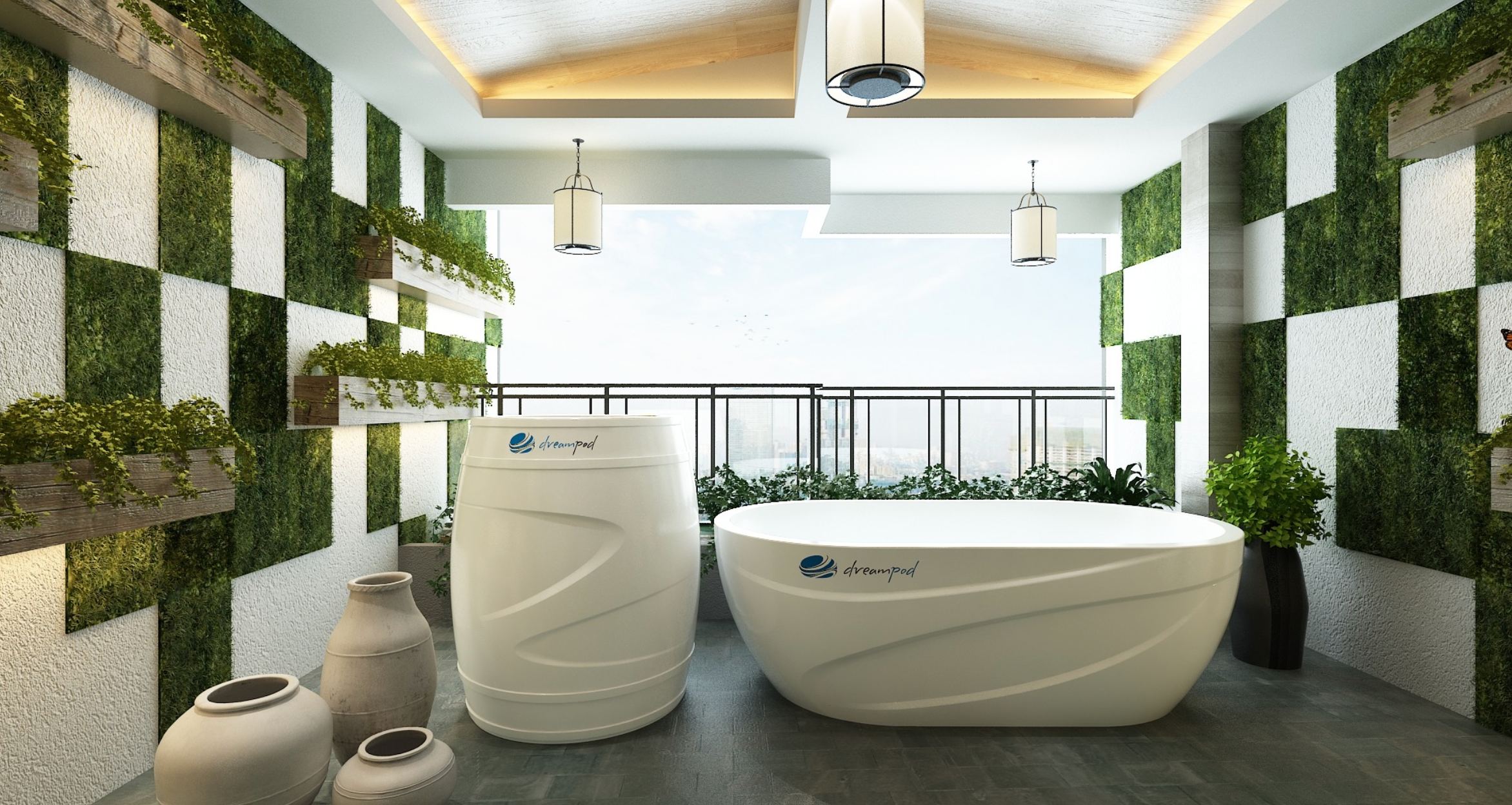 DreamPod Cold Plunge Barrel with Chlller in Black