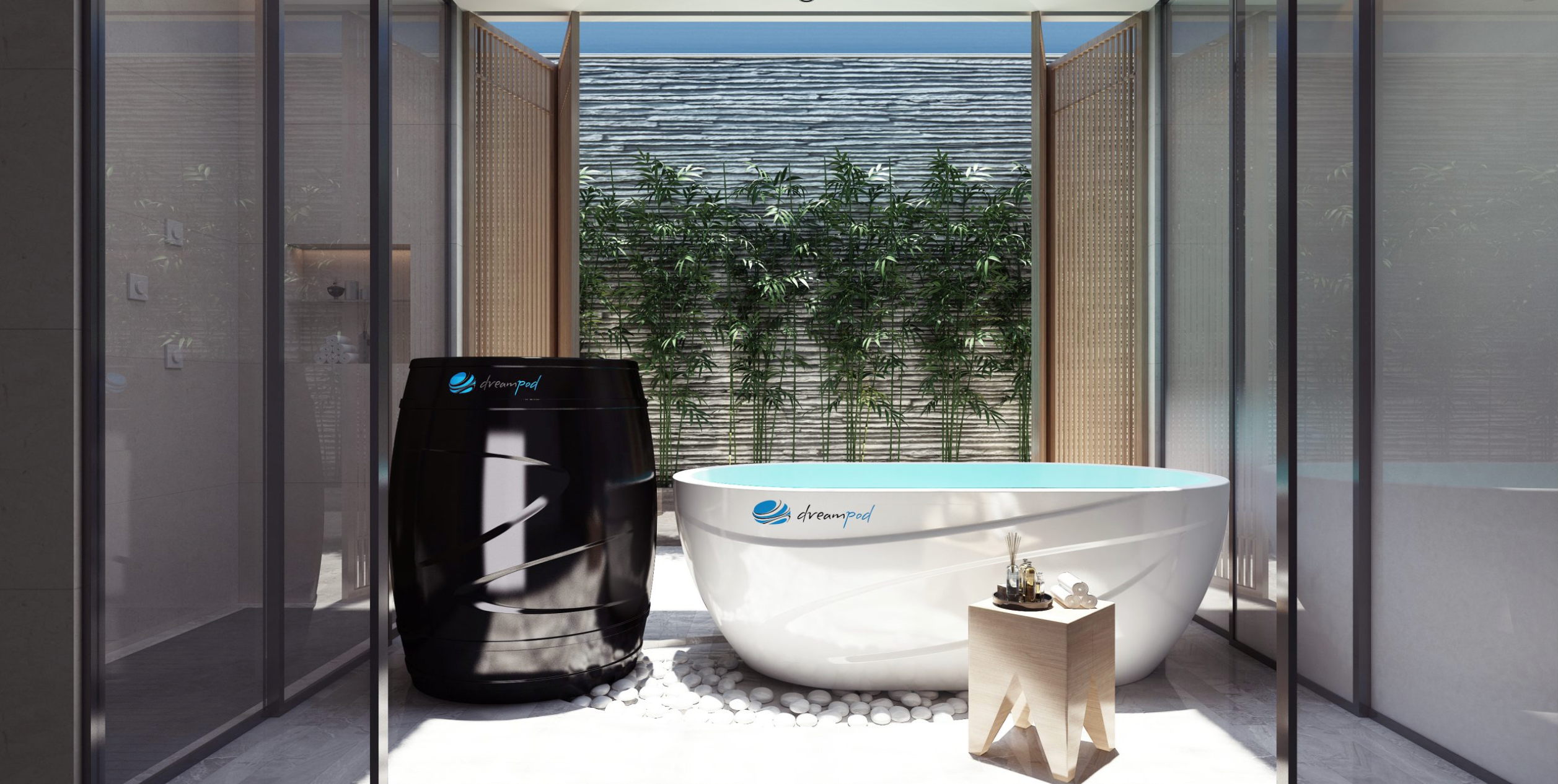 DreamPod Cold Plunge Barrel with Chlller in Black