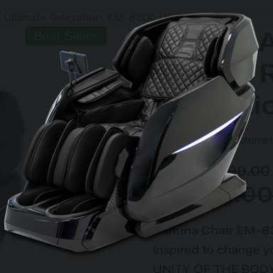 KAHUNA CHAIR – 3D+@ SL-Track 4 Roller System Ultimate Relaxation EM-8300 [Black]