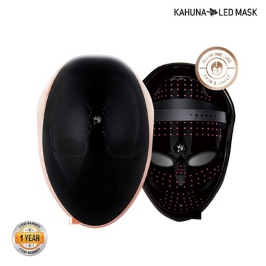 MADE IN KOREA, Korean Beauty Secret, Healthy Glowing Glass Skin - Kahuna Premium LED mask - Collagen Activation - Black/RoseGold