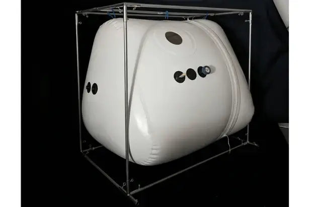 Newtowne Hyperbarics TENT Chamber (120L Compressor or Dual 80L) Hyperbaric Chamber for Home, Office, and Clinical Use in White - shown here at Elite Health Way - as seen on Elite Health Way