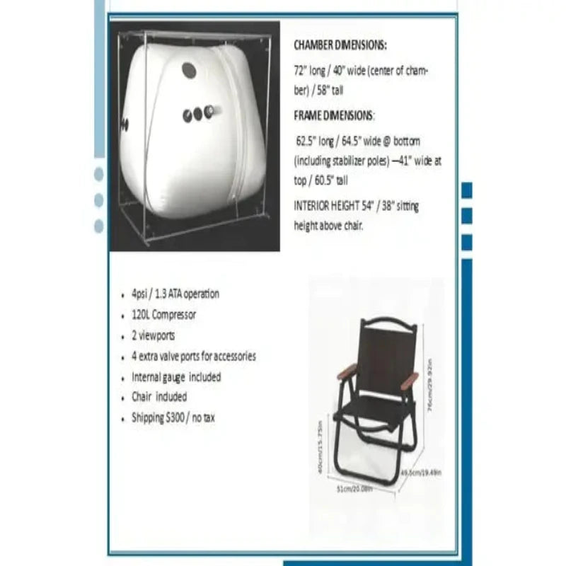 Newtowne Hyperbarics TENT Chamber (120L Compressor or Dual 80L) Hyperbaric Chamber for Home, Office, and Clinical Use in White - shown here at Elite Health Way - as seen on Elite Health Way