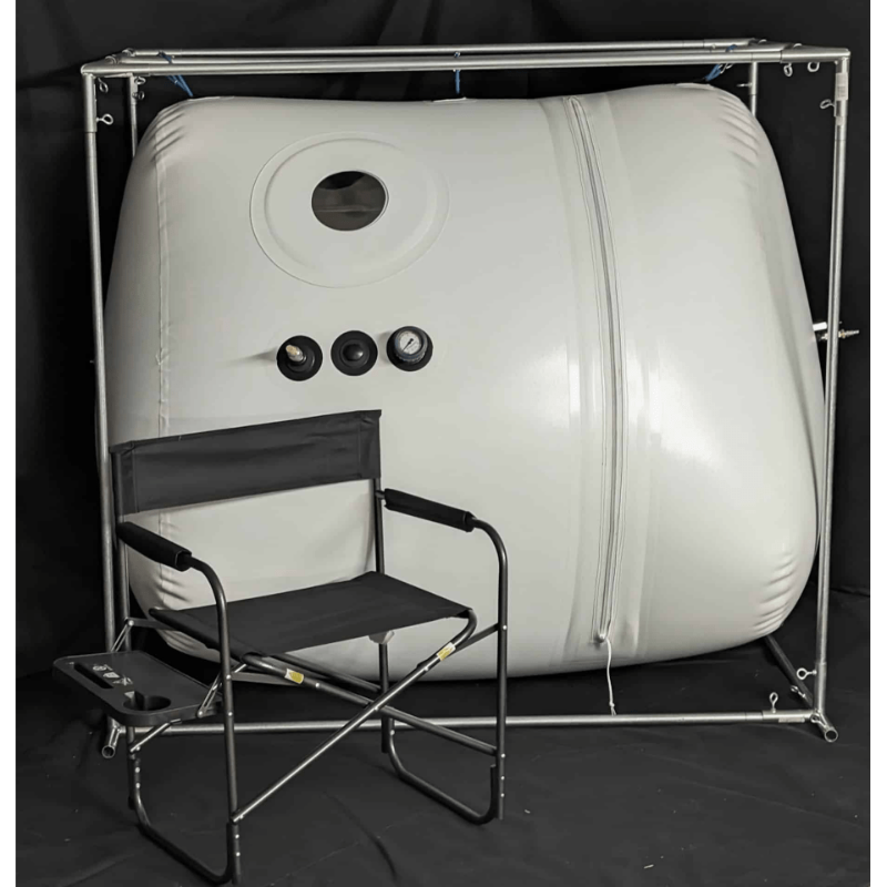 Newtowne Hyperbarics TENT Chamber (120L Compressor or Dual 80L) Hyperbaric Chamber for Home, Office, and Clinical Use in White - shown here at Elite Health Way - as seen on Elite Health Way