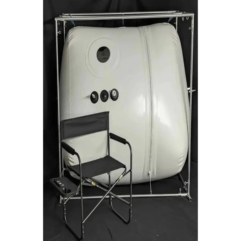 Newtowne Hyperbarics TENT Chamber (120L Compressor or Dual 80L) Hyperbaric Chamber for Home, Office, and Clinical Use in White - shown here at Elite Health Way - as seen on Elite Health Way
