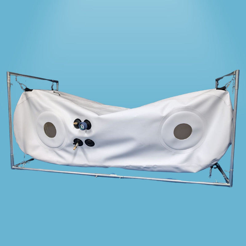 Newtowne Hyperbarics C4-34" (120L Compressor) Hyperbaric Chamber for Home, Office, and Clinical Use in White - shown here at Elite Health Way - as seen on Elite Health Way for you today