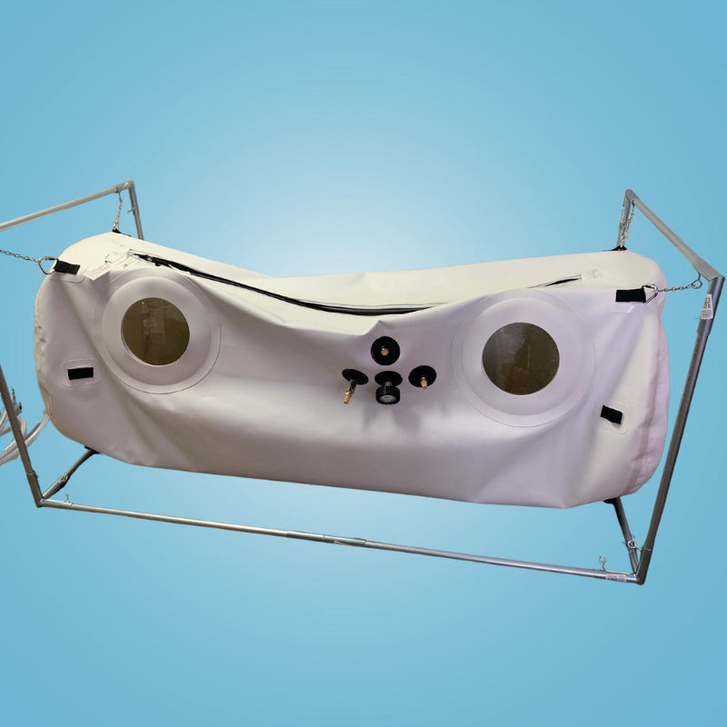 Newtowne Hyperbarics C4-40" (120L Compressor) Hyperbaric Chamber for Home, Office, and Clinical Use in White - shown here at Elite Health Way - as seen on Elite Health Way healthy living  