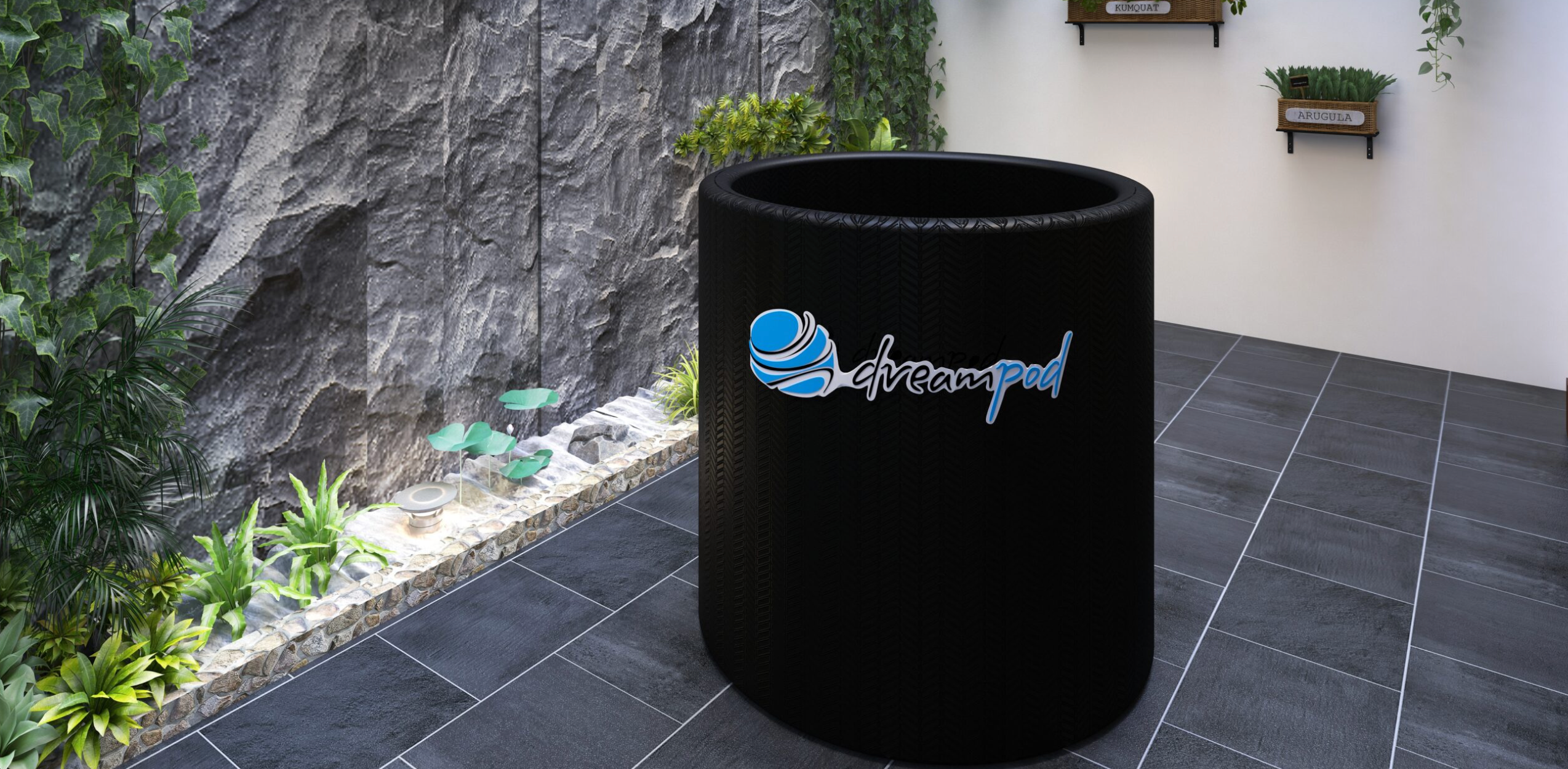 Dreampod Cold Plunge Barrel FLEX with Chiller In Black