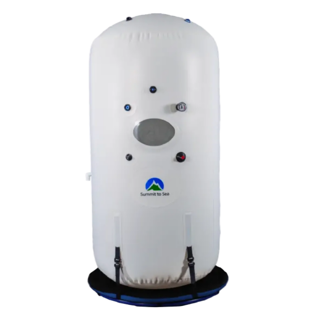 Summit To Sea Dive Vertical 40" Hyperbaric Chamber for Home, Office, and Clinical Use - shown here at Elite Health Way - as seen on Elite Health Way