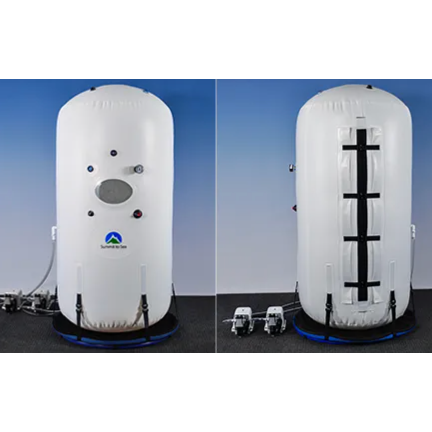 Summit To Sea Dive Vertical 40" Hyperbaric Chamber for Home, Office, and Clinical Use - shown here at Elite Health Way - as seen on Elite Health Way