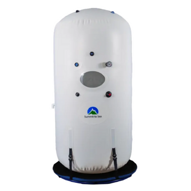 Summit To Sea Dive Vertical 40" Hyperbaric Chamber for Home, Office, and Clinical Use - shown here at Elite Health Way - as seen on Elite Health Way here now 