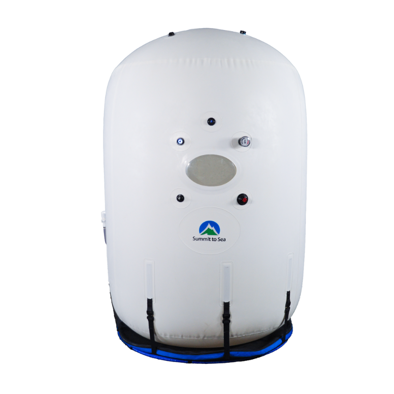 Summit To Sea Grand Dive Vertical 60" Hyperbaric Chamber for Home, Office, and Clinical Use - shown here at Elite Health Way - as seen on Elite Health Way it 